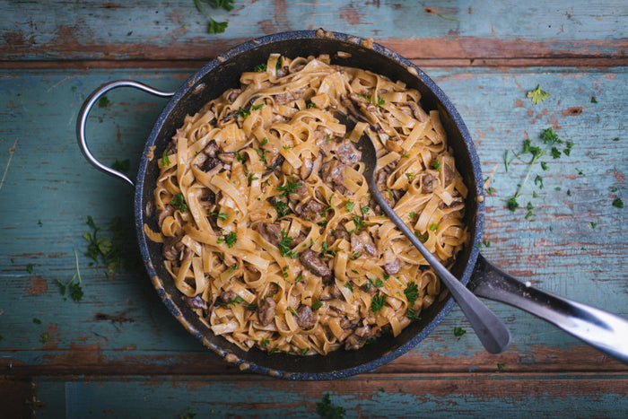 egg noodles with beef meat