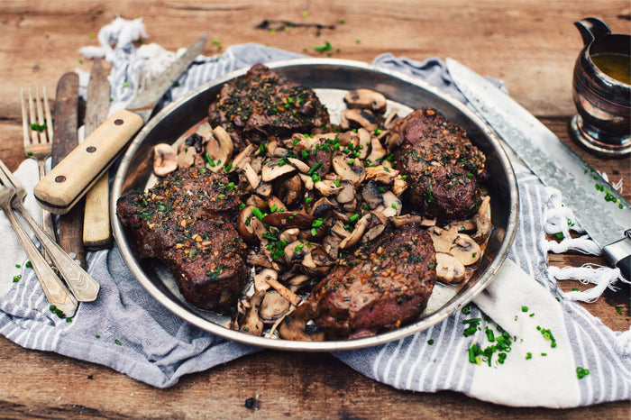 beef tenderloins, mushrooms