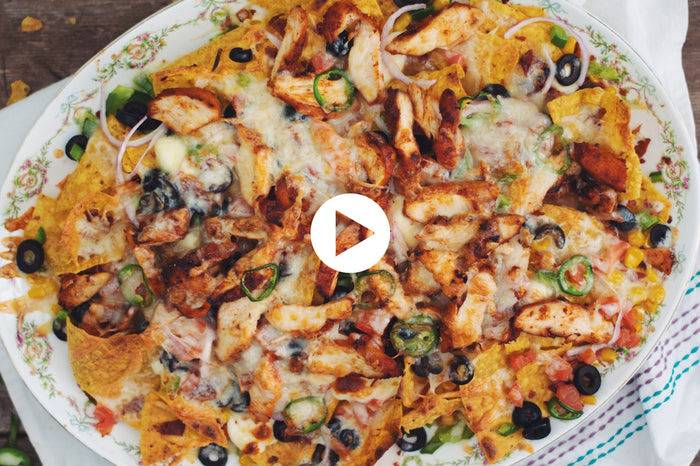 Supreme Nachos with BBQ Chicken (VIDEO)