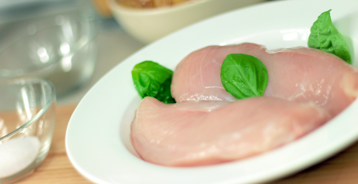 chicken breasts in white plate