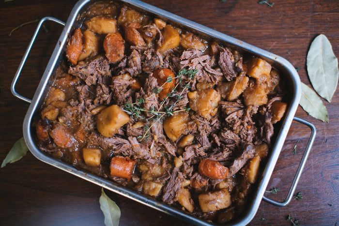 beef roast with carrots and potatoes